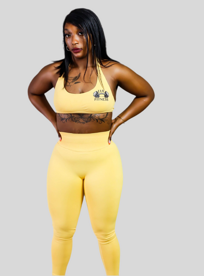 Halter Sports Bra yellow 
