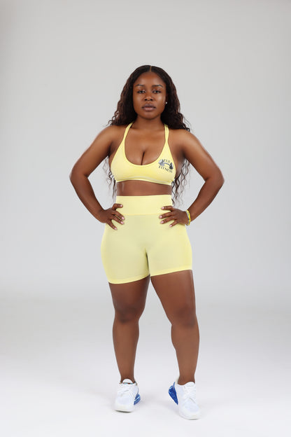 Solid Color High strength shockproof Fitness Women Sport Bra Set